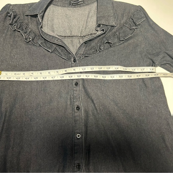 Fifth Label Black Denim Ruffle Button down - Picture 4 of 7